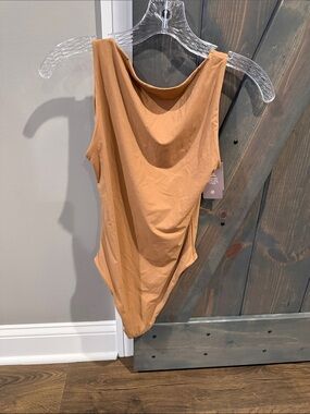 Sleeveless Low Back Bodysuit - Tan
